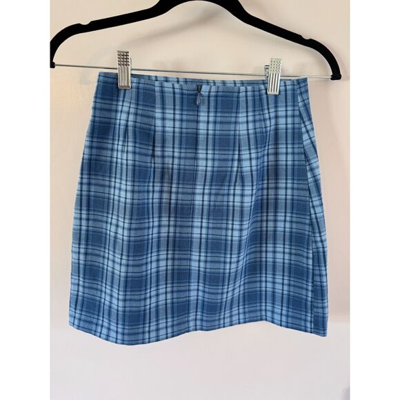 NWOT Brandy Melville Cara Skirt by John Galt Blue Plaid Skirts Bundle - Picture 3 of 8